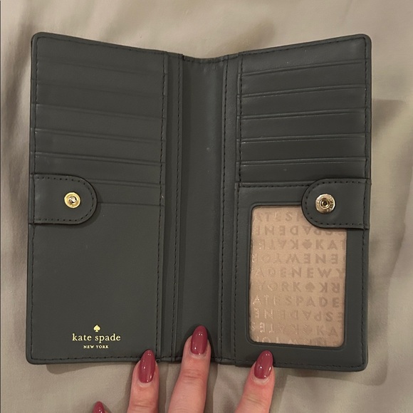 Kate Spade Grey Pebbled Leather Wallet - Picture 3 of 6